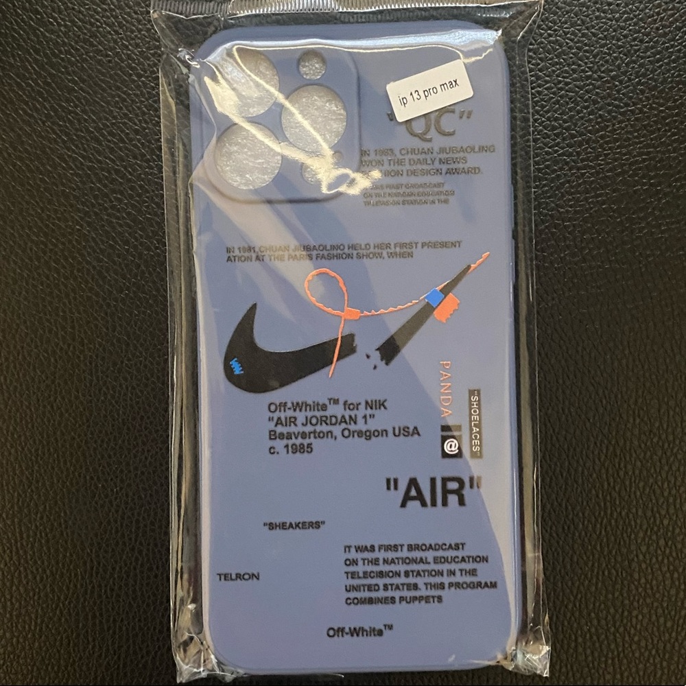 (OFFWhite)Liquid Silicone Case Compatible for iPhone 13 pro max .(BLUE)